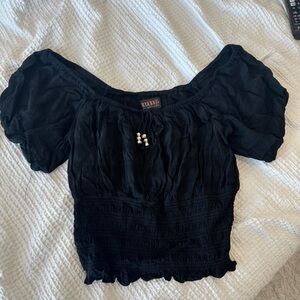 Shyanne Black Off-Shoulder Blouse